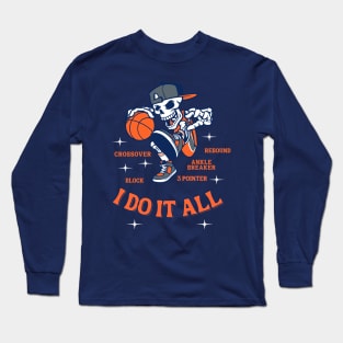 Funny Basketball Retro Art Long Sleeve T-Shirt